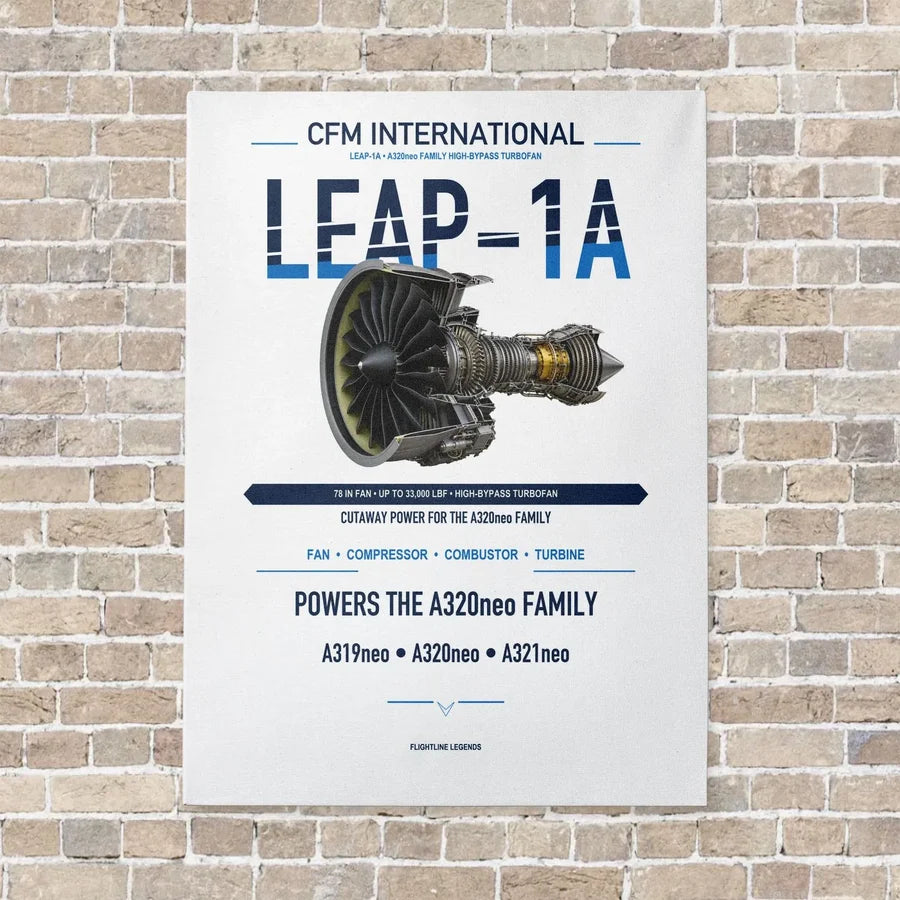 CFM LEAP-1A vertical canvas print - no frame - white background