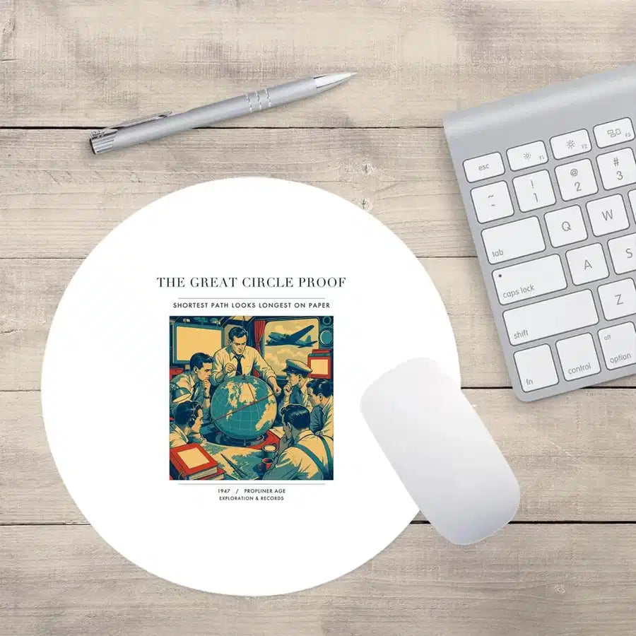 VINTAGE G4292 - The Great Circle Proof - Designed Mouse Pads design on white round