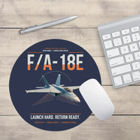 Thumbnail for F-A-18E Super Hornet design on navy blue round mouse pad
