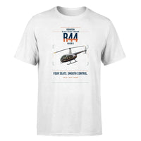 Thumbnail for Robinson R44 Raven II design on white t-shirt, single-side print