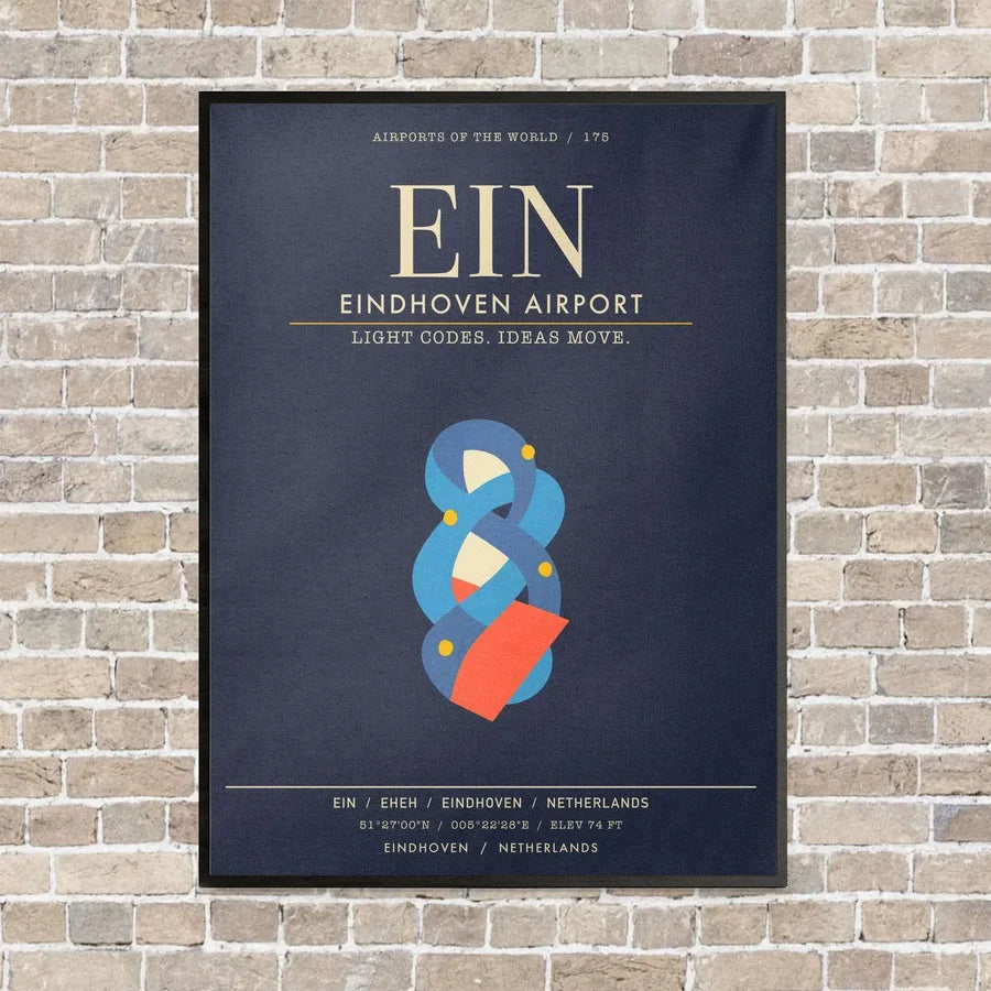Eindhoven Airport EIN - Canvas Framed - Navy Blue