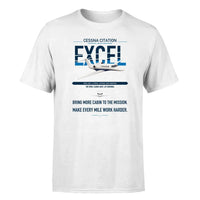 Thumbnail for Cessna Citation Excel design on white double-side t-shirt, single-side print