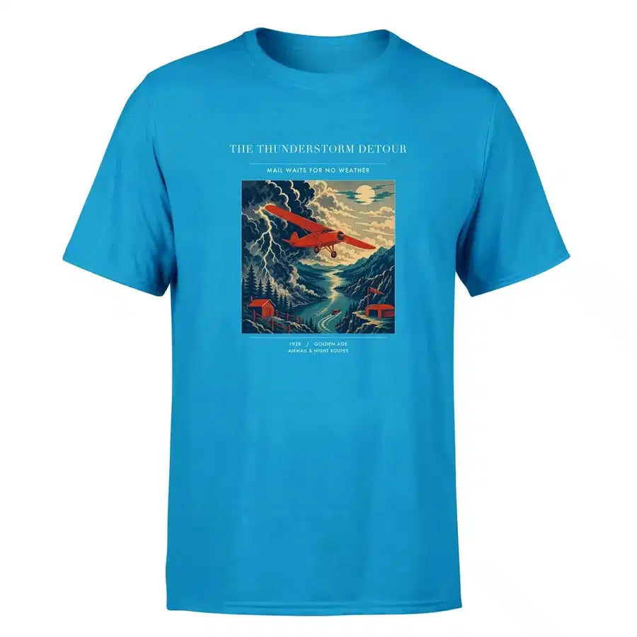 VINTAGE G4148 - The Thunderstorm Detour - Premium T-Shirt design on turquoise premium t shirt