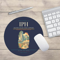 Thumbnail for Sultan Azlan Shah Airport (IPH) design on navy blue round mouse pad