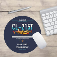 Thumbnail for Canadair CL-215T design on navy blue round mouse pad