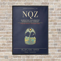 Thumbnail for Nursultan Nazarbayev International Airport Astana NQZ - Canvas Framed - Navy Blue