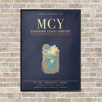 Thumbnail for Sunshine Coast Airport MCY - Canvas Framed - Navy Blue