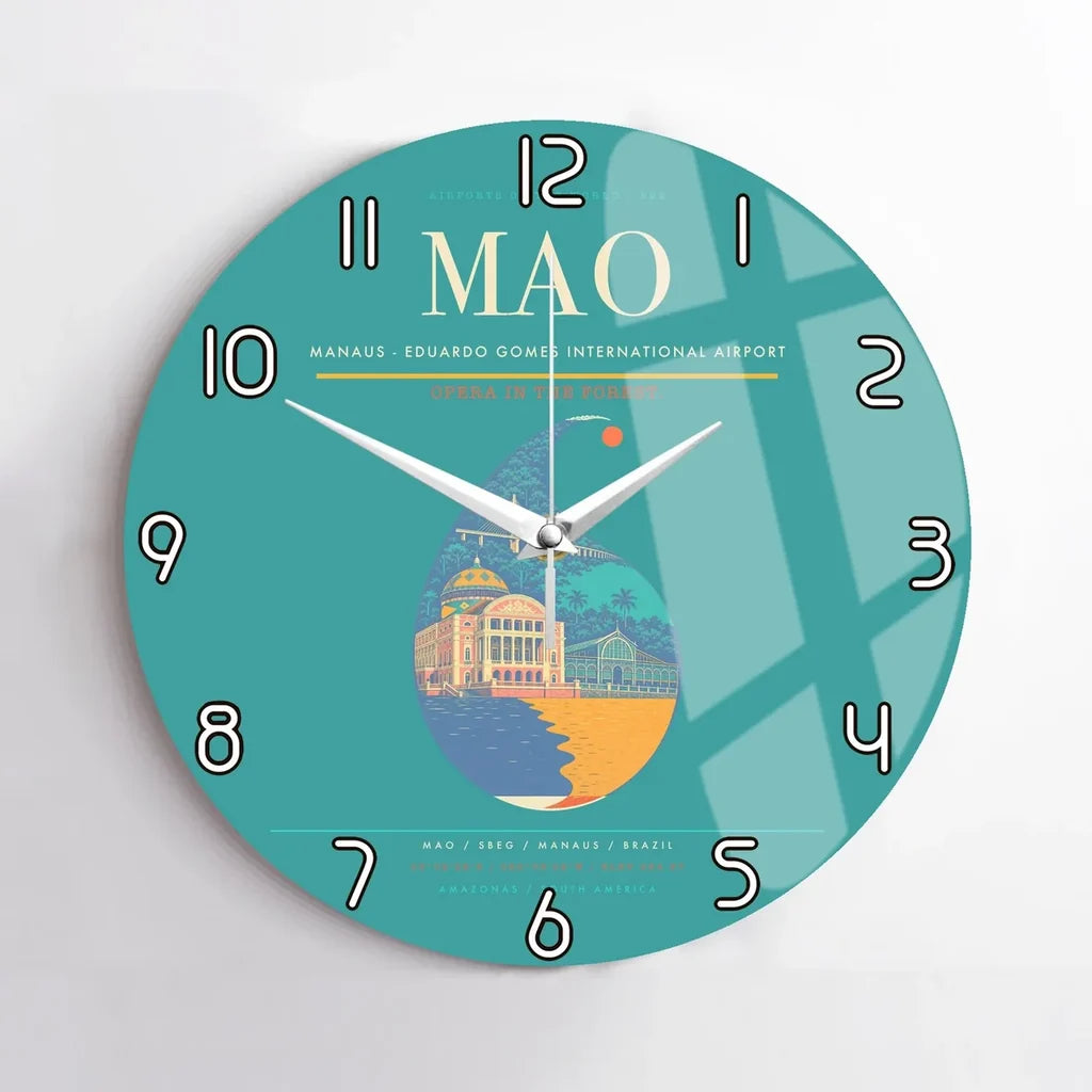 Manaus - Eduardo Gomes International Airport MAO Wall-Clock No-Frame - Turquoise