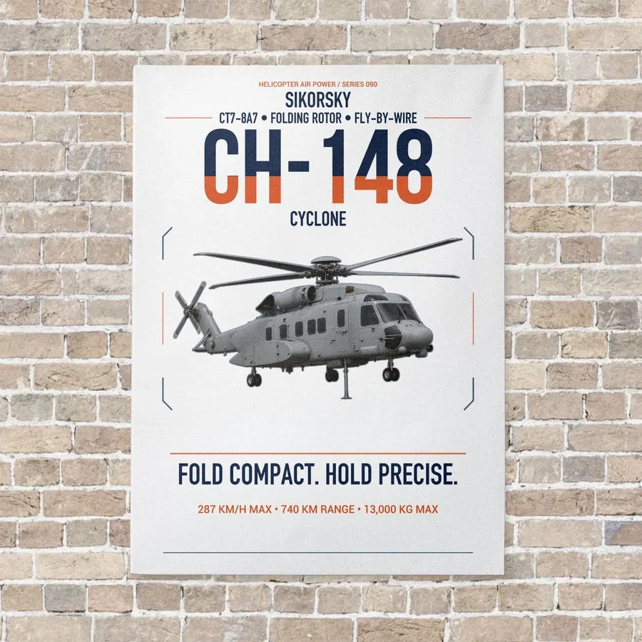Sikorsky CH-148 Cyclone vertical canvas print - no frame - white background
