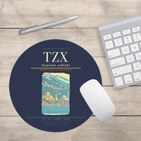 Thumbnail for Trabzon Airport (TZX) design on navy blue round mouse pad