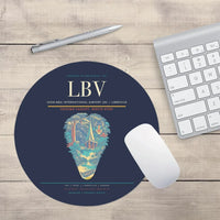 Thumbnail for Leon-Mba International Airport (LBV) design on navy blue round mouse pad