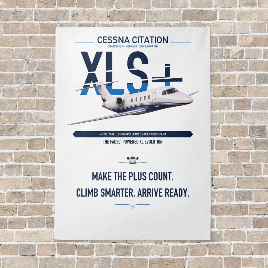 Cessna Citation XLSPlus vertical canvas print - no frame - white background