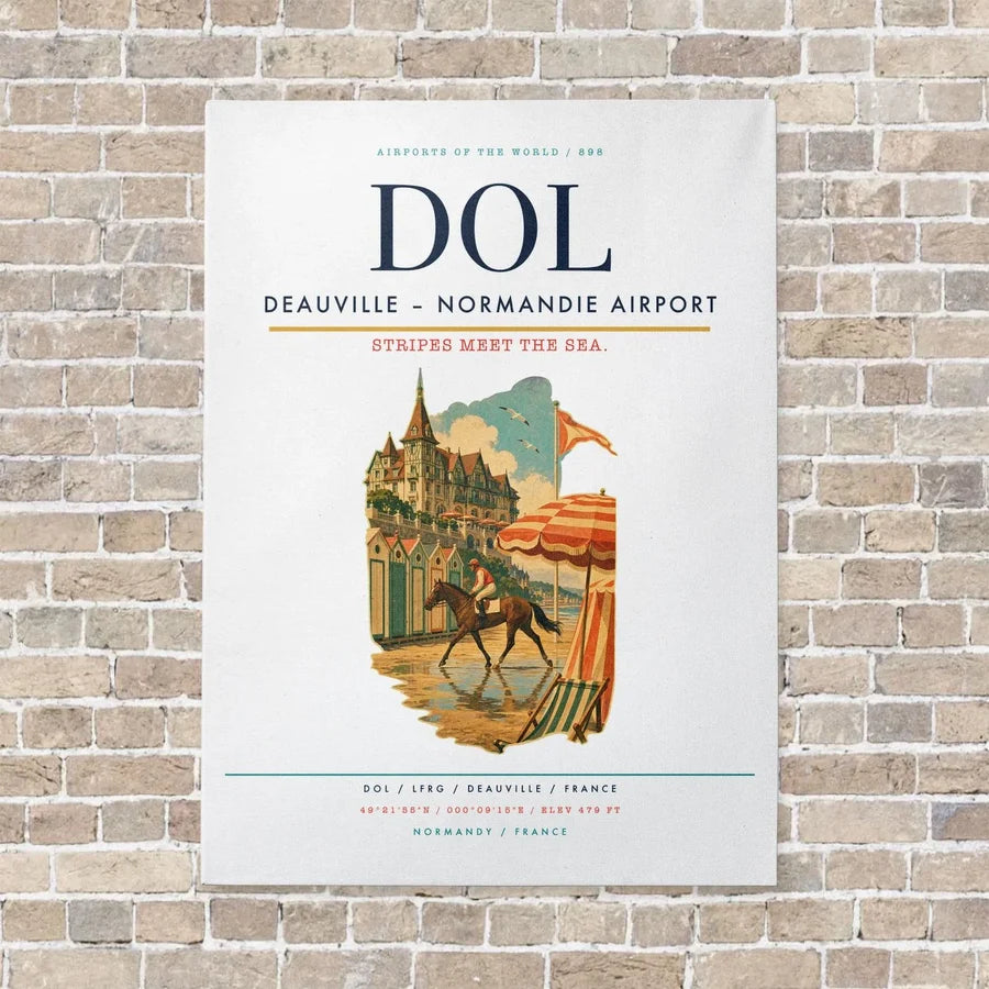 Deauville – Normandie Airport DOL vertical canvas print - no frame - white background