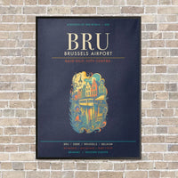 Thumbnail for Brussels Airport BRU - Canvas Framed - Navy Blue