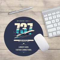Thumbnail for Boeing 737-900ER design on navy blue round mouse pad