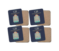Thumbnail for Coimbatore International Airport CJB Coaster 4-Pieces-Set - Navy Blue