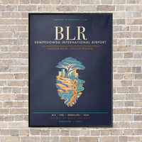 Thumbnail for Kempegowda International Airport Bengaluru BLR - Canvas Framed - Navy Blue