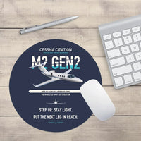 Thumbnail for Cessna Citation M2 Gen2 design on navy blue round mouse pad