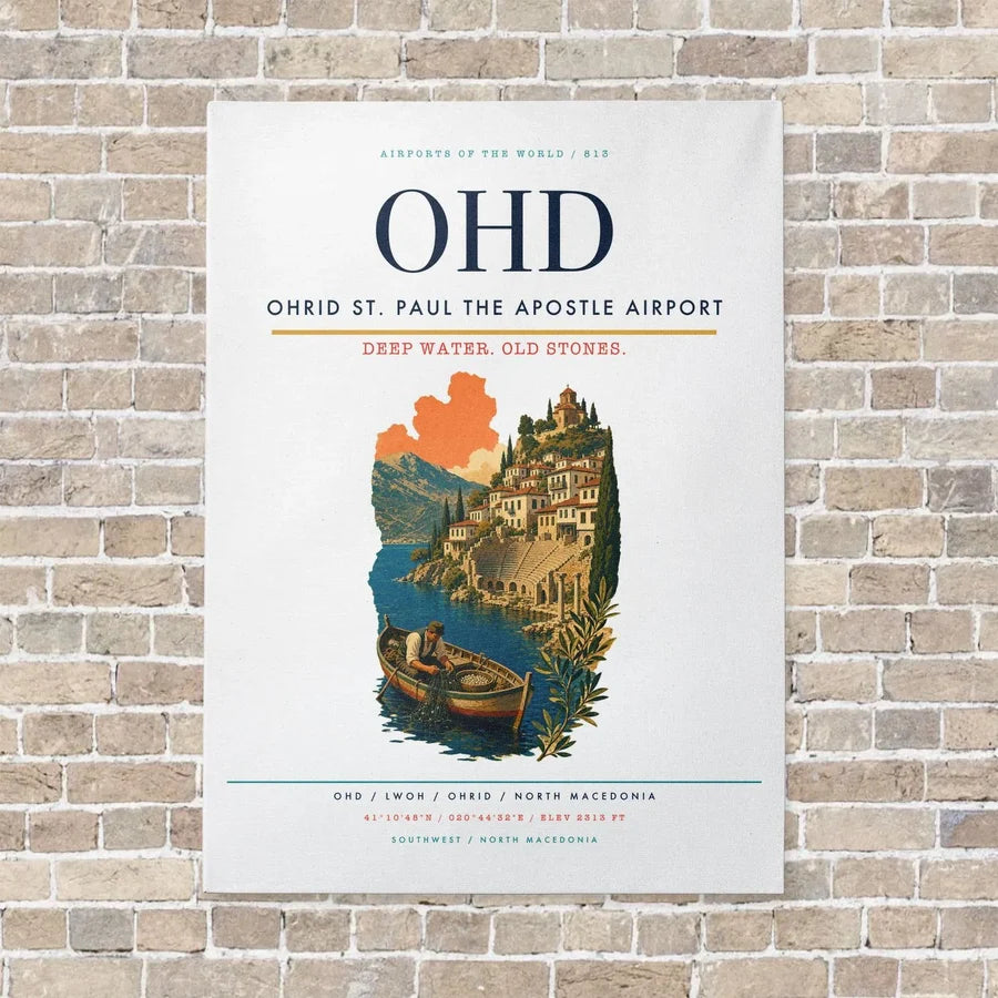 Ohrid St. Paul the Apostle Airport OHD vertical canvas print - no frame - white background
