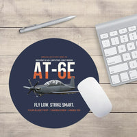 Thumbnail for AT-6E Wolverine Light Attack design on navy blue round mouse pad