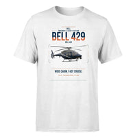 Thumbnail for Bell 429 design on white t-shirt, single-side print