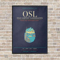 Thumbnail for Oslo Airport Gardermoen OSL - Canvas Framed - Navy Blue