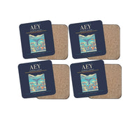 Thumbnail for Akureyri Airport AEY Coaster 4-Pieces-Set - Navy Blue