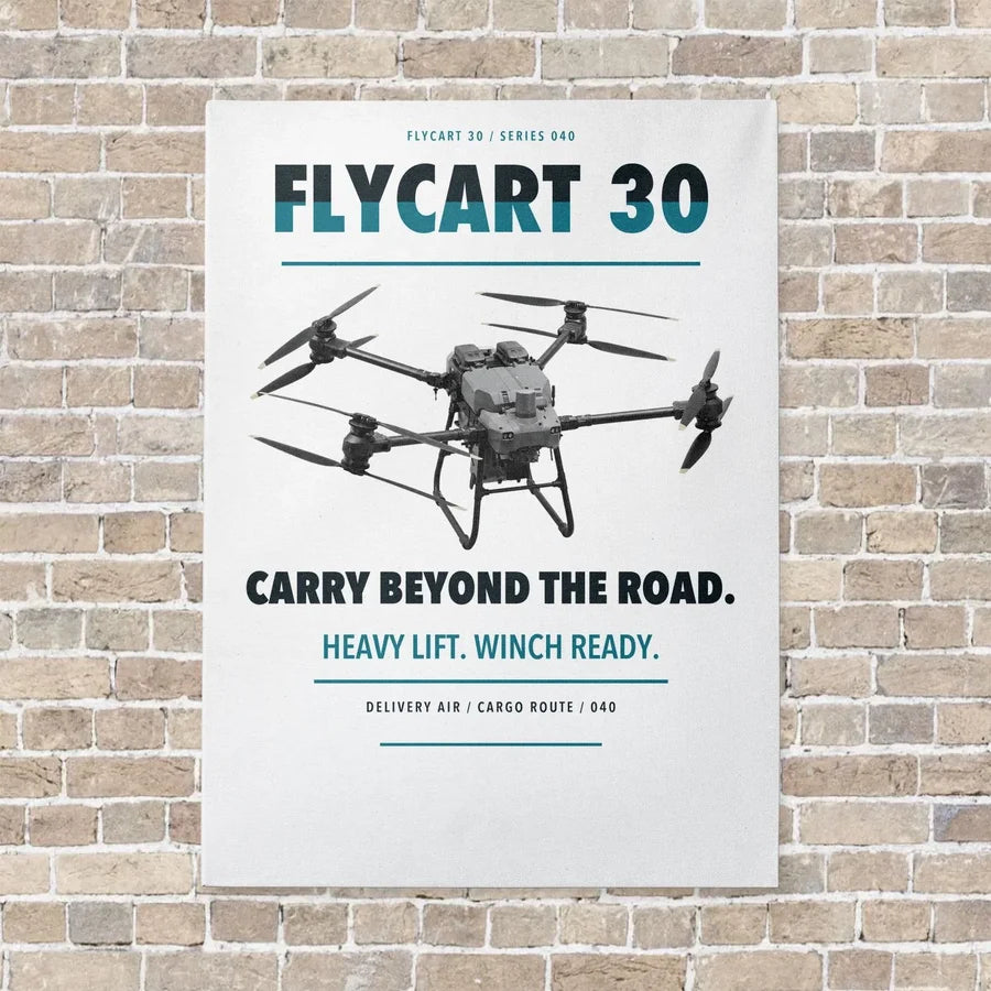 DJI FlyCart 30 vertical canvas print - no frame - white background