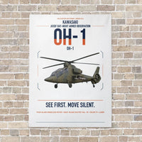 Thumbnail for Kawasaki OH-1 vertical canvas print - no frame - white background