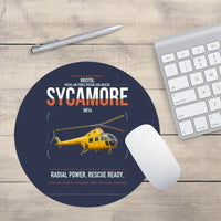 Thumbnail for Bristol Sycamore HR14 design on navy blue round mouse pad