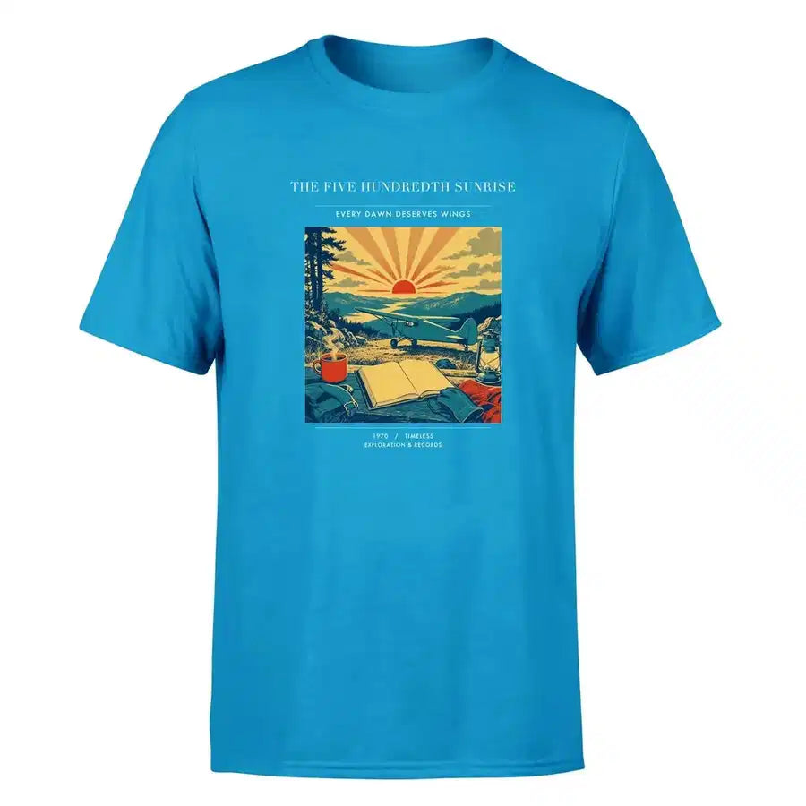 VINTAGE G4500 - The Five Hundredth Sunrise - Premium T-Shirt design on turquoise premium t shirt
