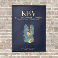 Thumbnail for Krabi International Airport KBV - Canvas Framed - Navy Blue
