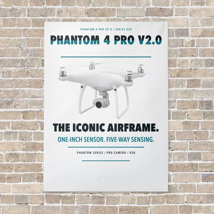 DJI Phantom 4 Pro V2.0 vertical canvas print - no frame - white background
