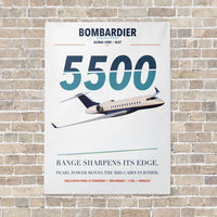 Thumbnail for Bombardier Global 5500 vertical canvas print - no frame - white background