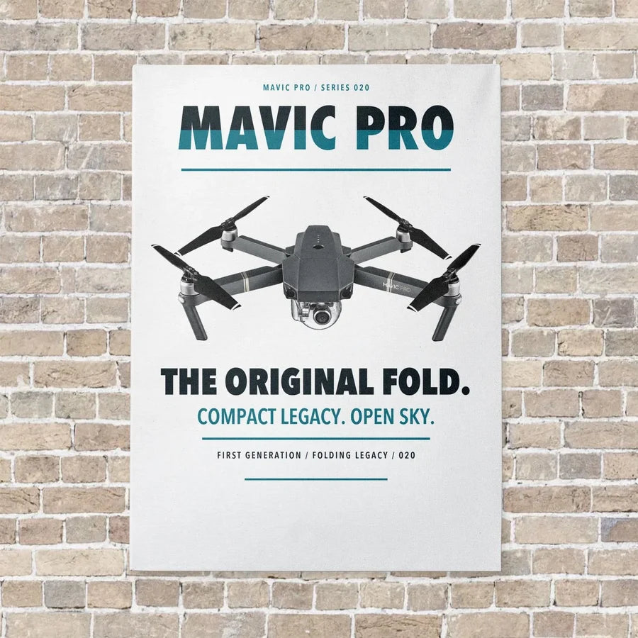DJI Mavic Pro vertical canvas print - no frame - white background