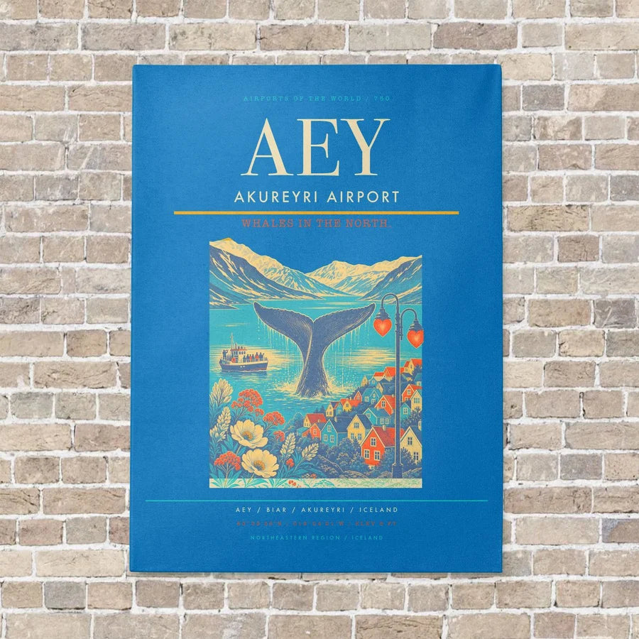 Akureyri Airport AEY - Canvas No Frame - Turquoise