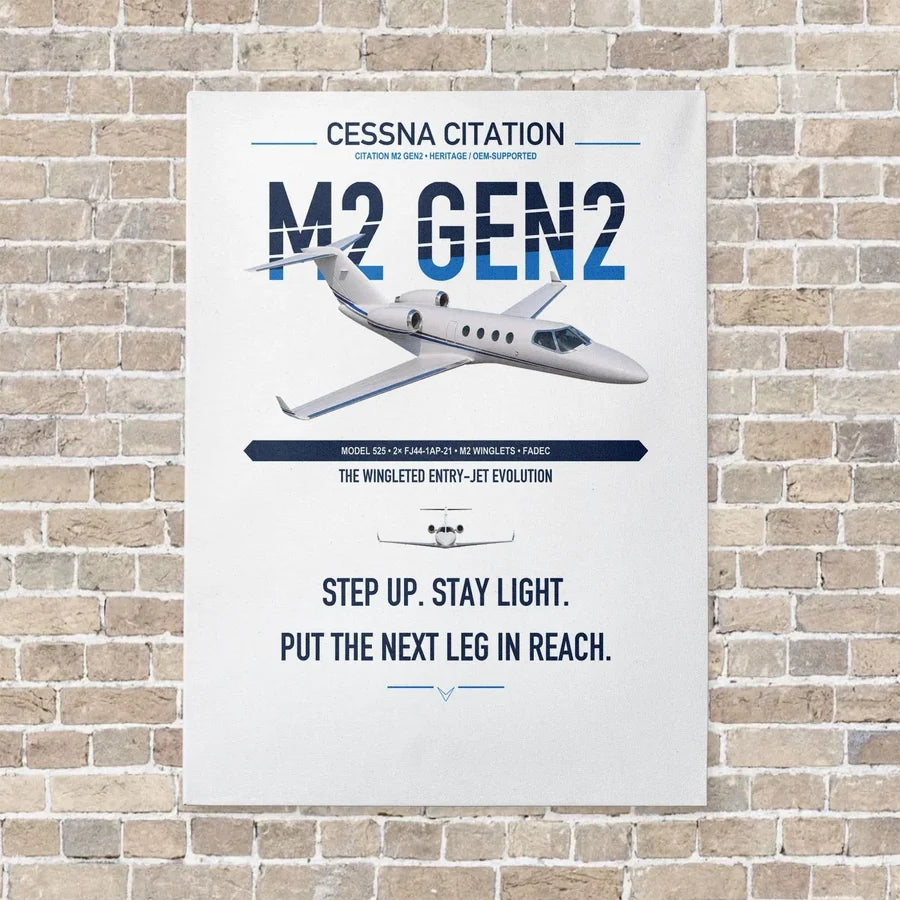 Cessna Citation M2 Gen2 vertical canvas print - no frame - white background