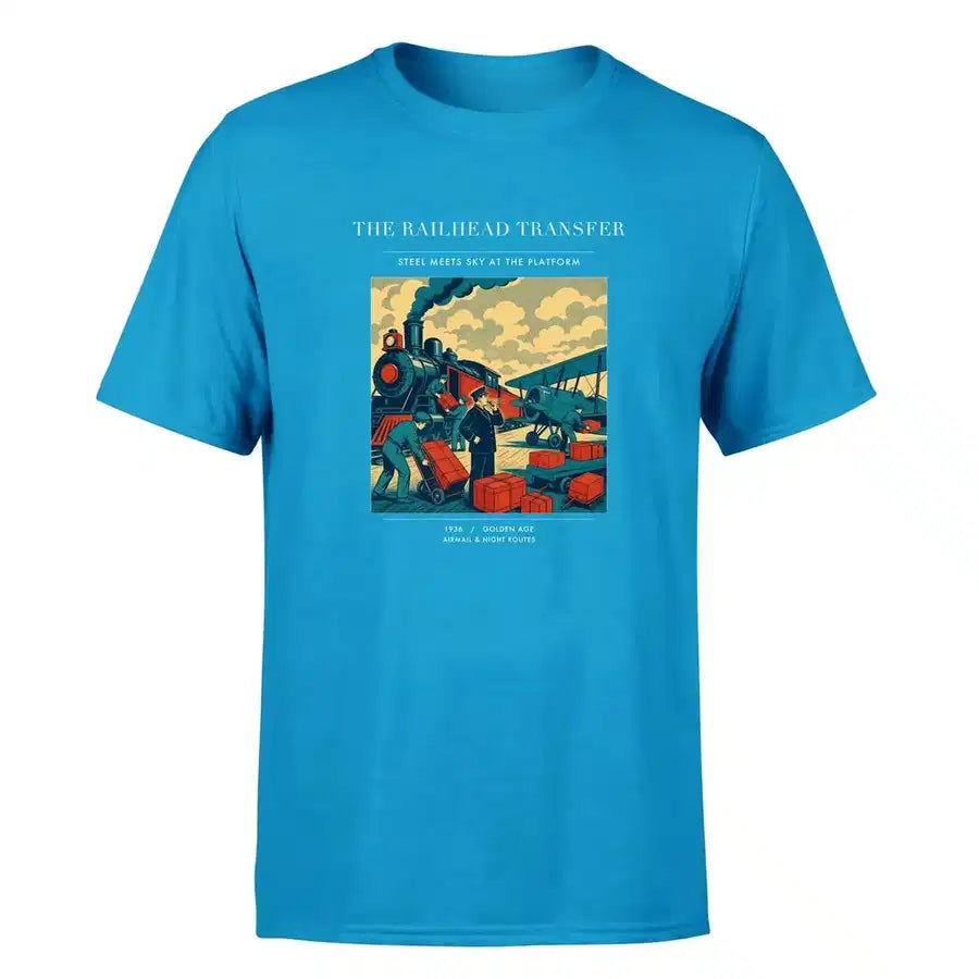 VINTAGE G4485 - The Railhead Transfer - Premium T-Shirt design on turquoise premium t shirt