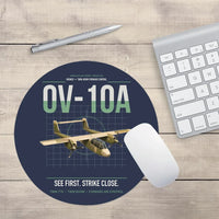 Thumbnail for OV-10A Bronco design on navy blue round mouse pad