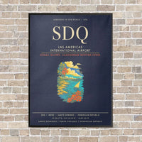 Thumbnail for Las Americas International Airport SDQ - Canvas Framed - Navy Blue
