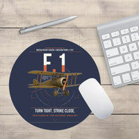 Thumbnail for Sopwith Camel F.1 design on navy blue round mouse pad