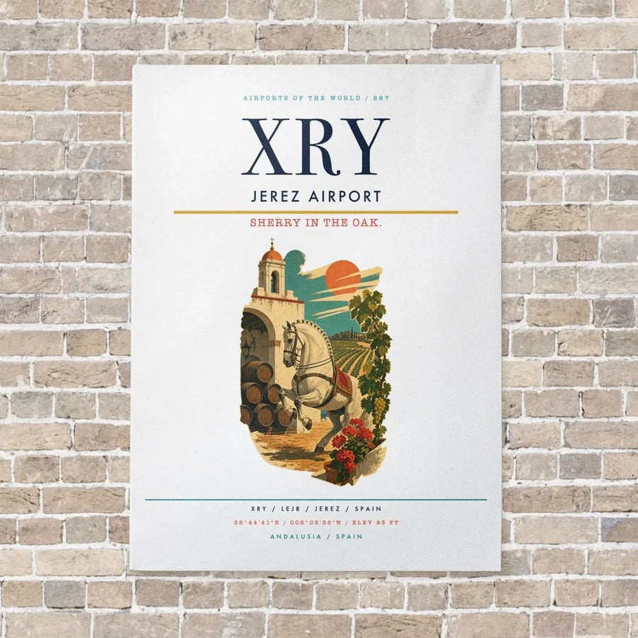 Jerez Airport XRY vertical canvas print - no frame - white background