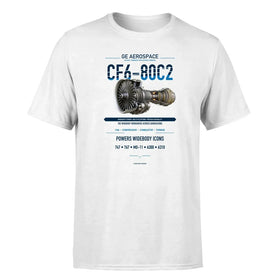 Single-Side Printing — GE CF6-80C2 Engine Double-Side T-Shirt