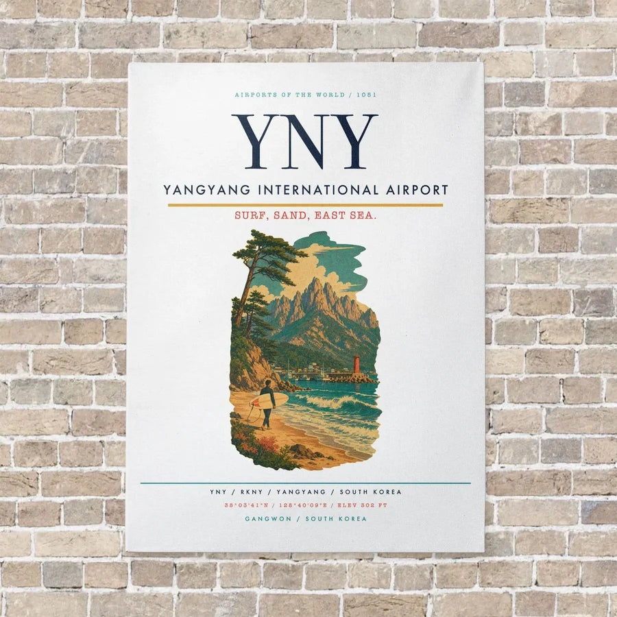 Yangyang International Airport YNY vertical canvas print - no frame - white background
