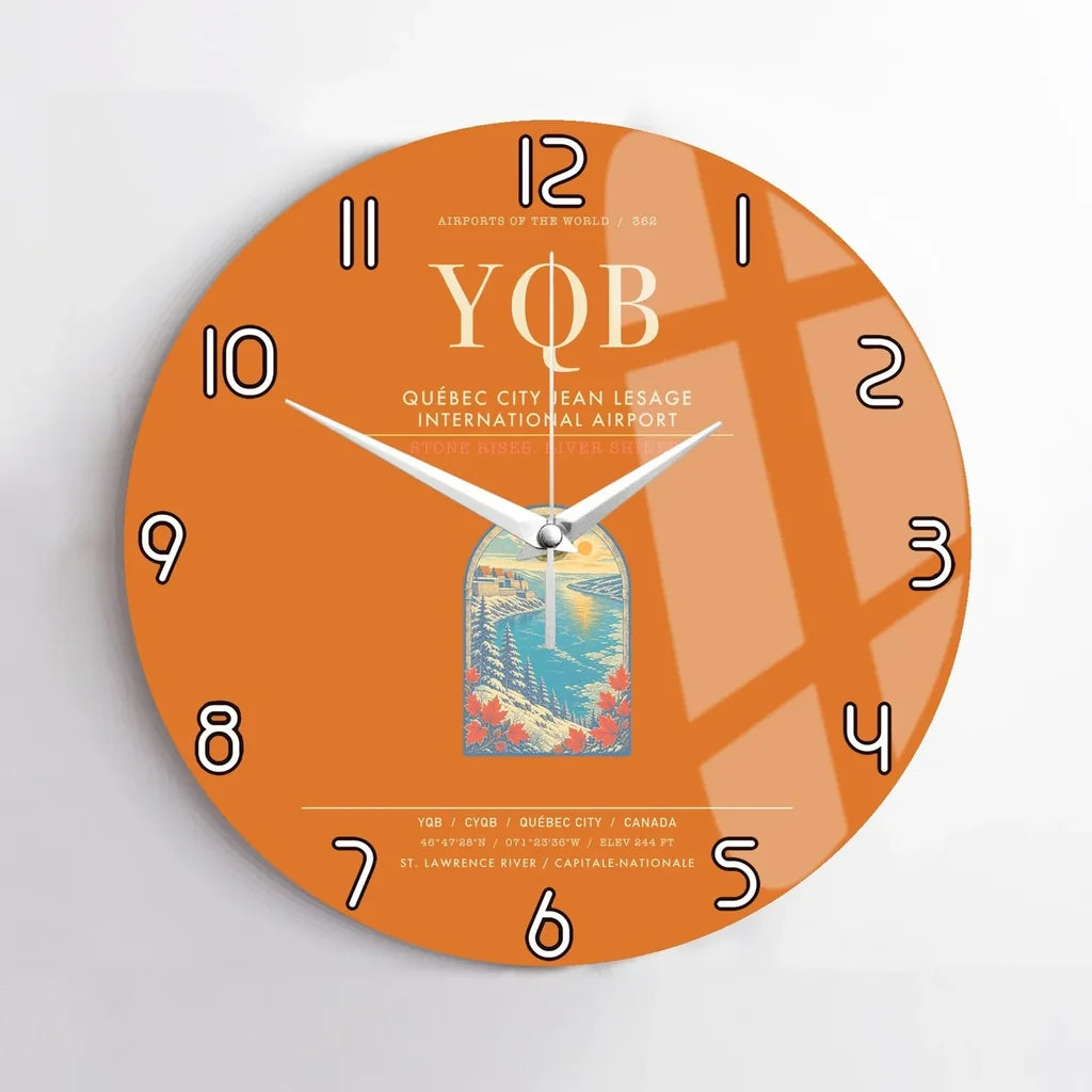 Quebec City Jean Lesage International Airport YQB Wall-Clock No-Frame - Orange
