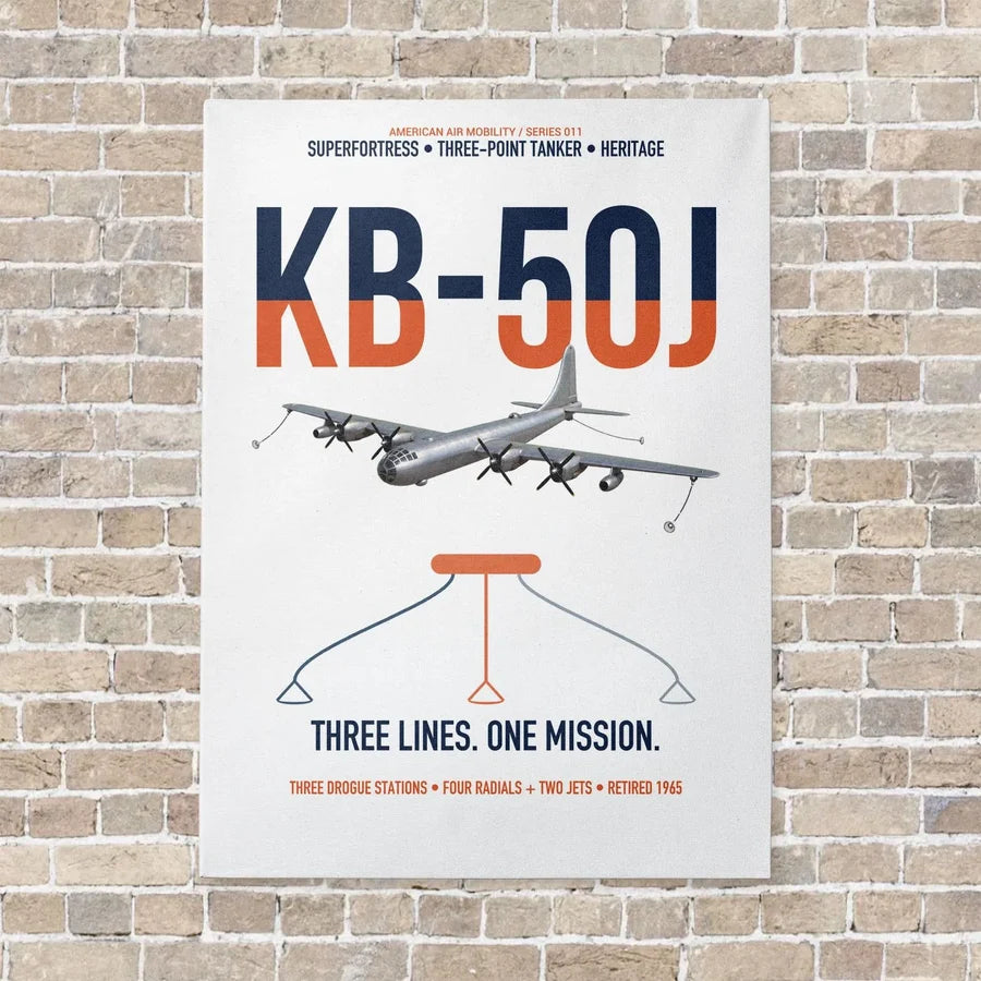 KB-50J Superfortress vertical canvas print - no frame - white background
