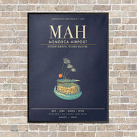 Thumbnail for Menorca Airport MAH - Canvas Framed - Navy Blue