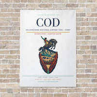 Thumbnail for Yellowstone Regional Airport COD — Cody vertical canvas print - no frame - white background