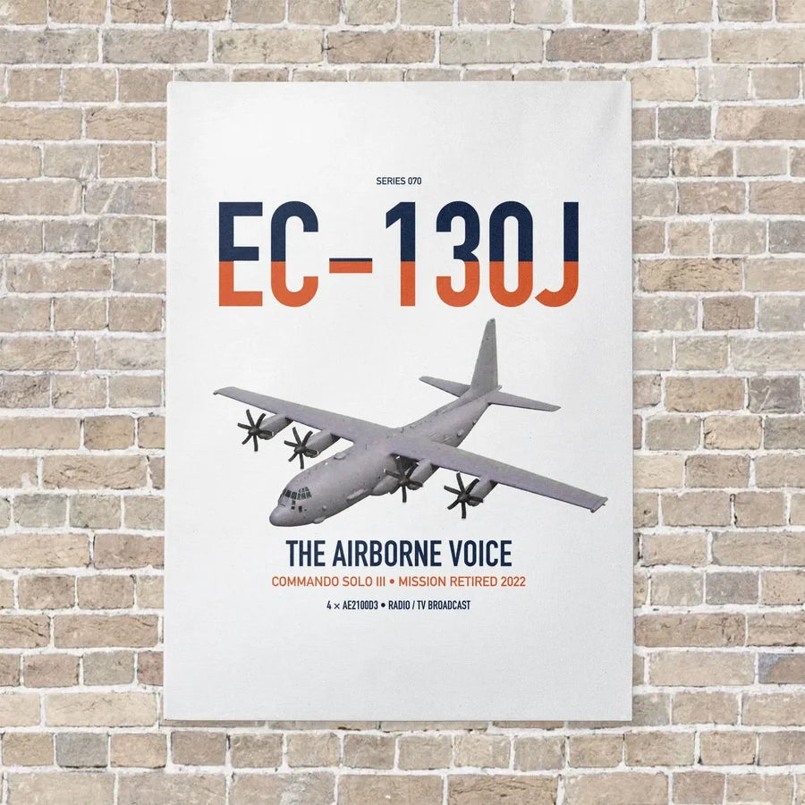 EC-130J Commando Solo III vertical canvas print - no frame - white background