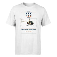 Thumbnail for Robinson R22 Beta II design on white t-shirt, single-side print